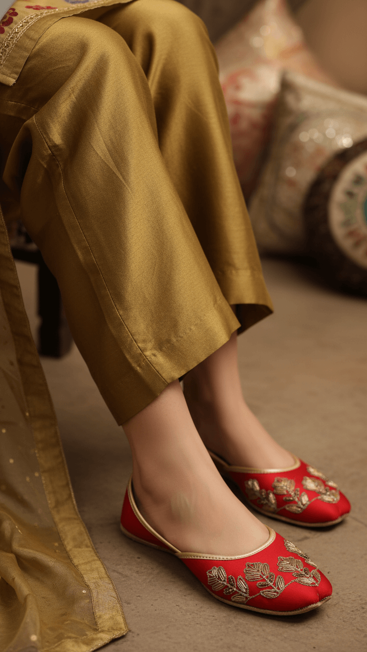 Women's Red Fancy Khusa EC8498