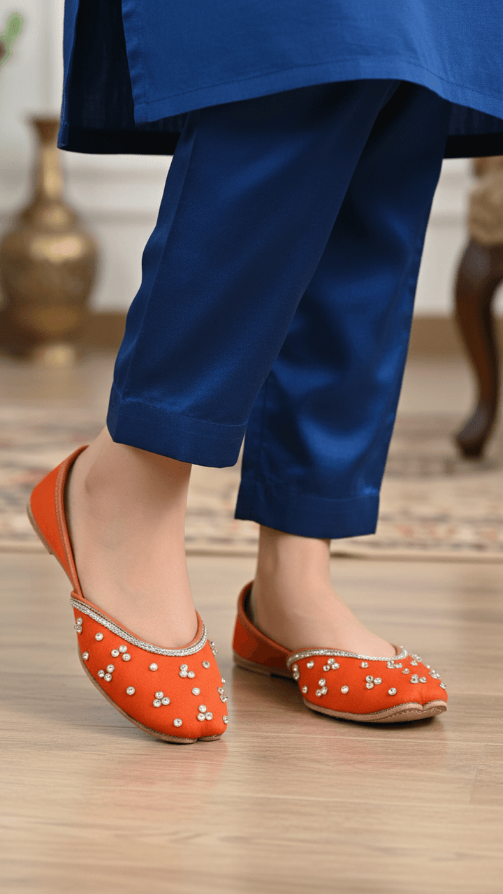 Orange Fancy Khusa For Ladies EC8532