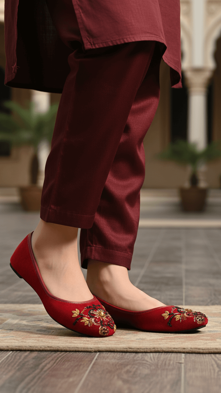 Maroon Fancy Women Khusa EC8558