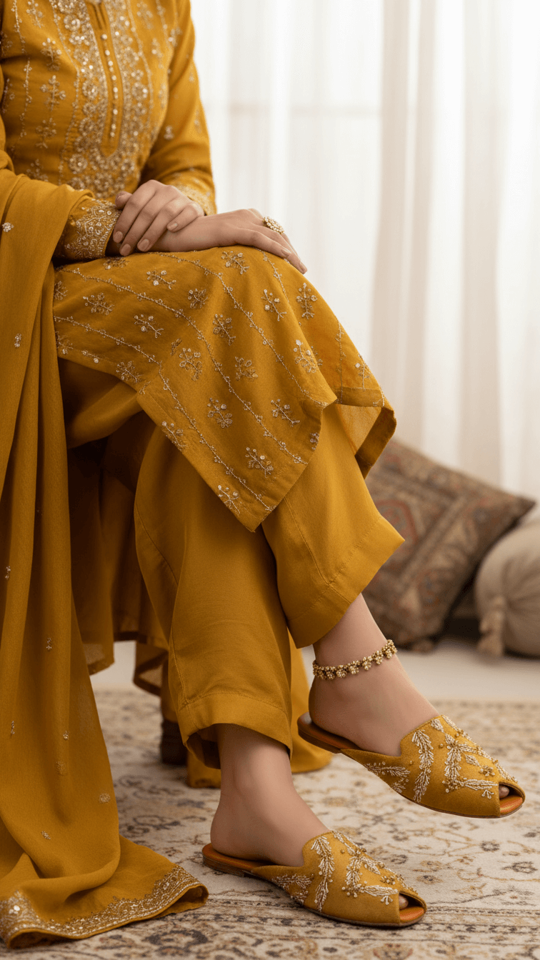 Mustard Fancy Back Open Khusa EC8579