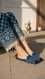 Blue Fancy Back Open Khussa EC8584