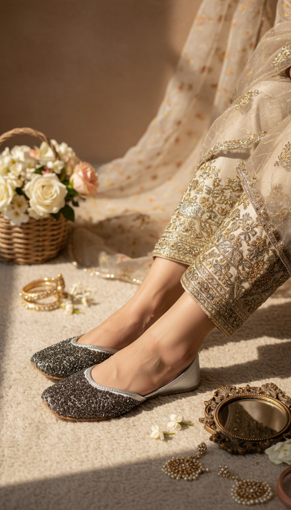 Grey Fancy Khusa For Ladies EC8591