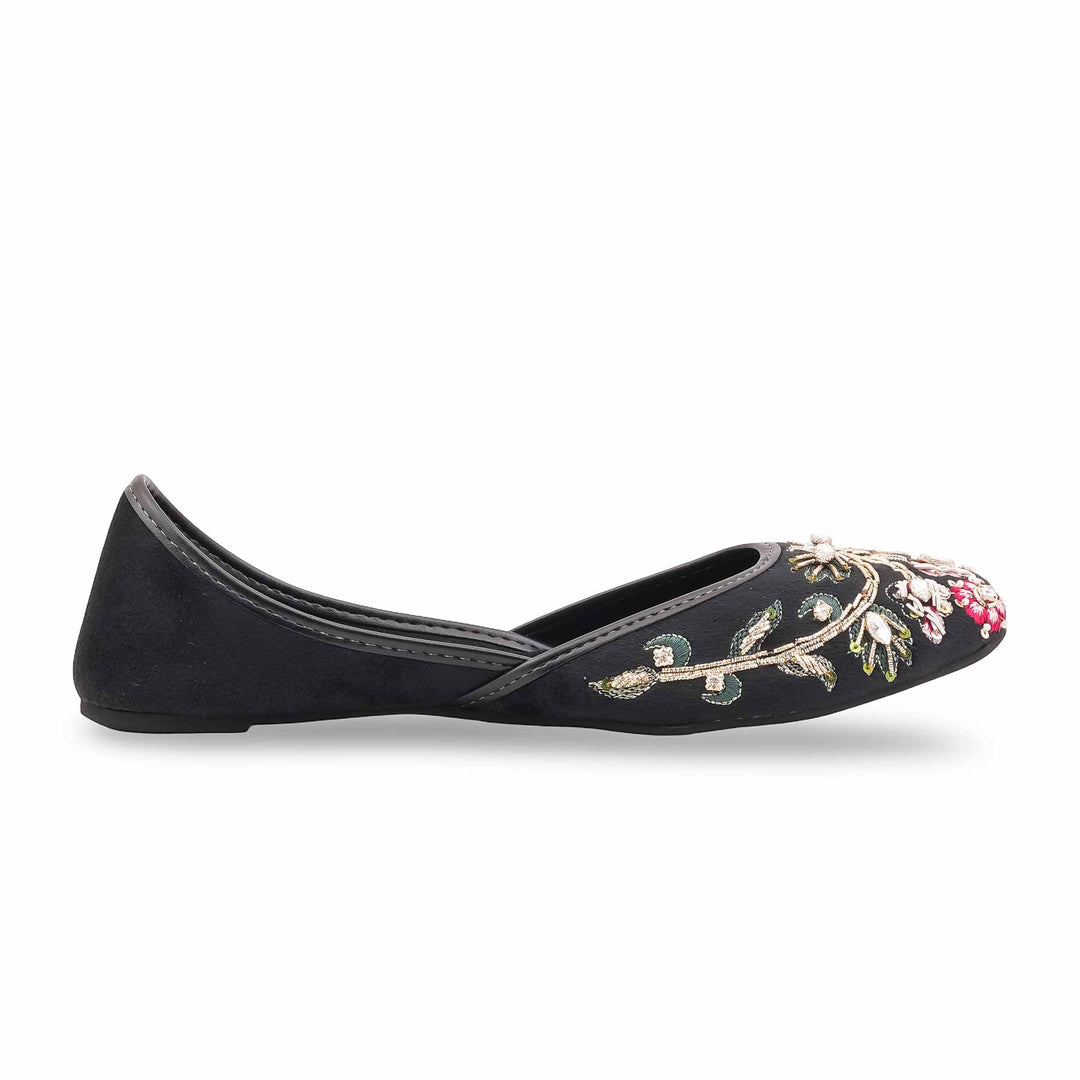 Black Ethnic Khussa For Ladies EC8592