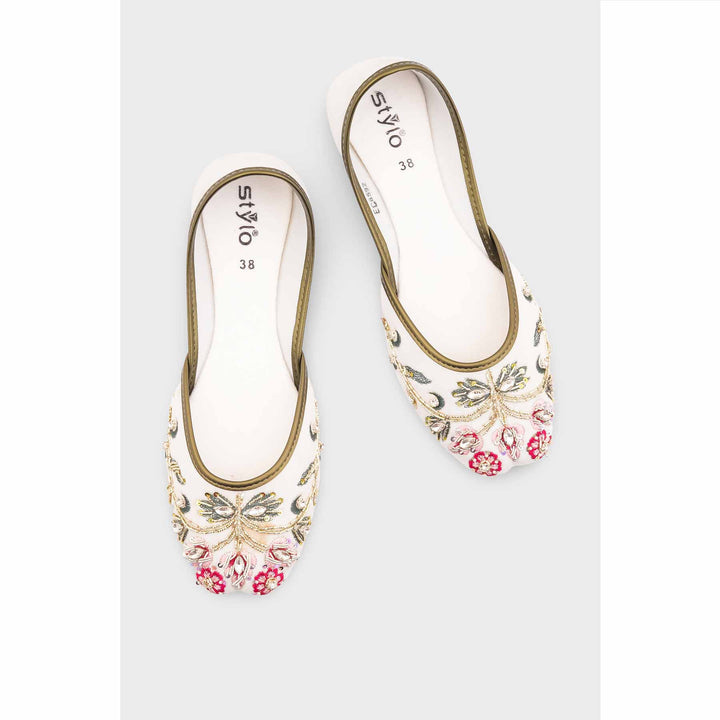 White Ethnic Khussa EC8592