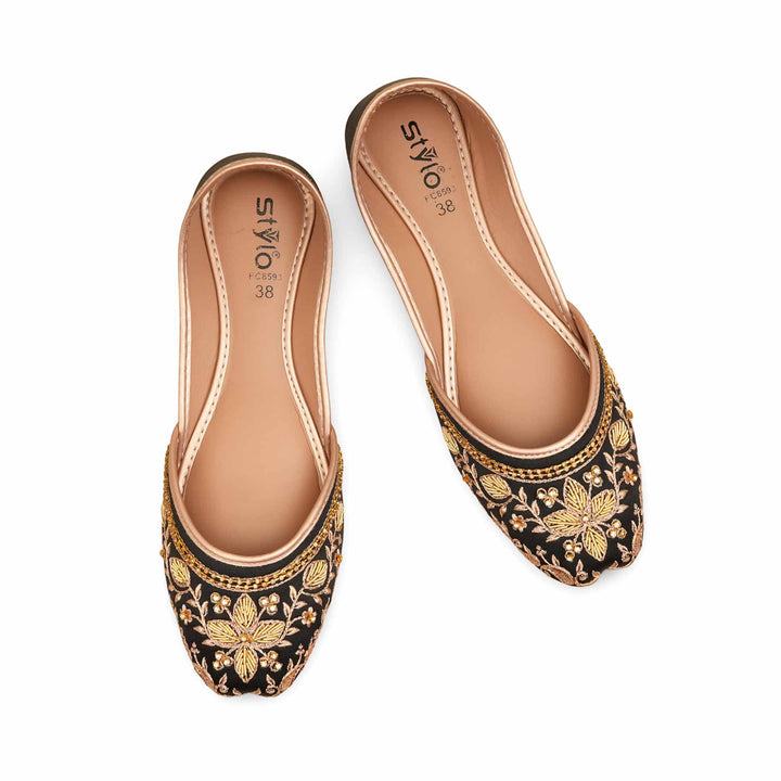 Black Fancy Khusa For Ladies EC8593