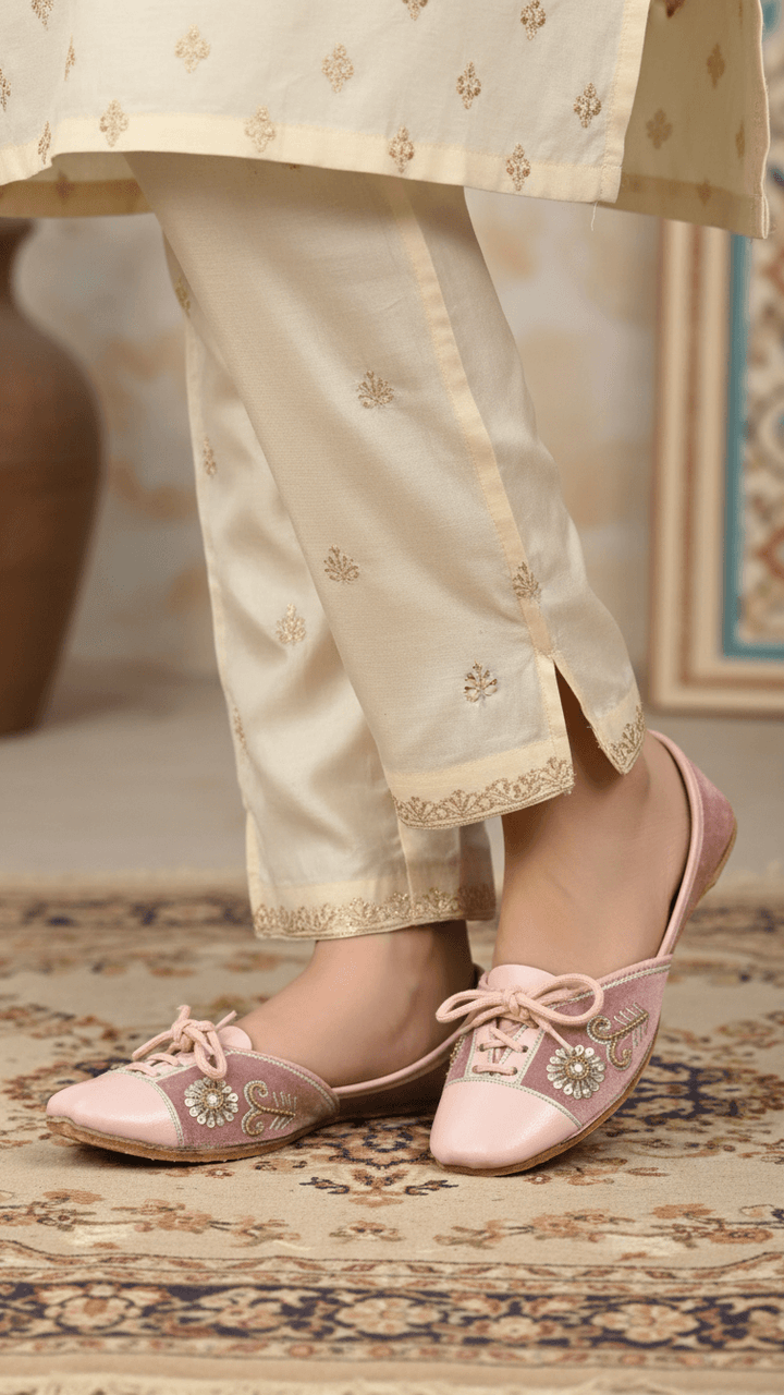 Pink Ethnic Khusa For Ladies EC8594