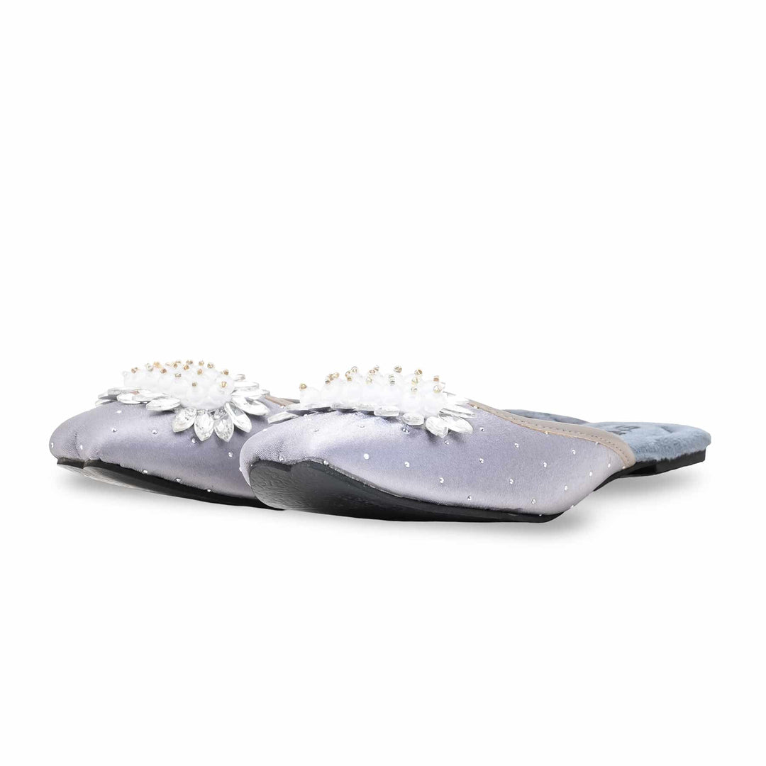 Grey Ethnic Back Open Khusa For Women EC8596