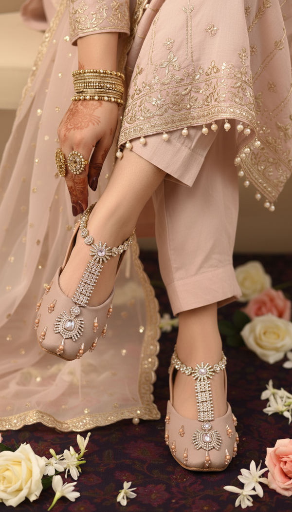 Pink Fancy Khussa For Ladies EC8599