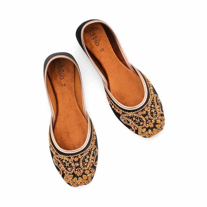 Black Fancy Khussa For Ladies EC8604