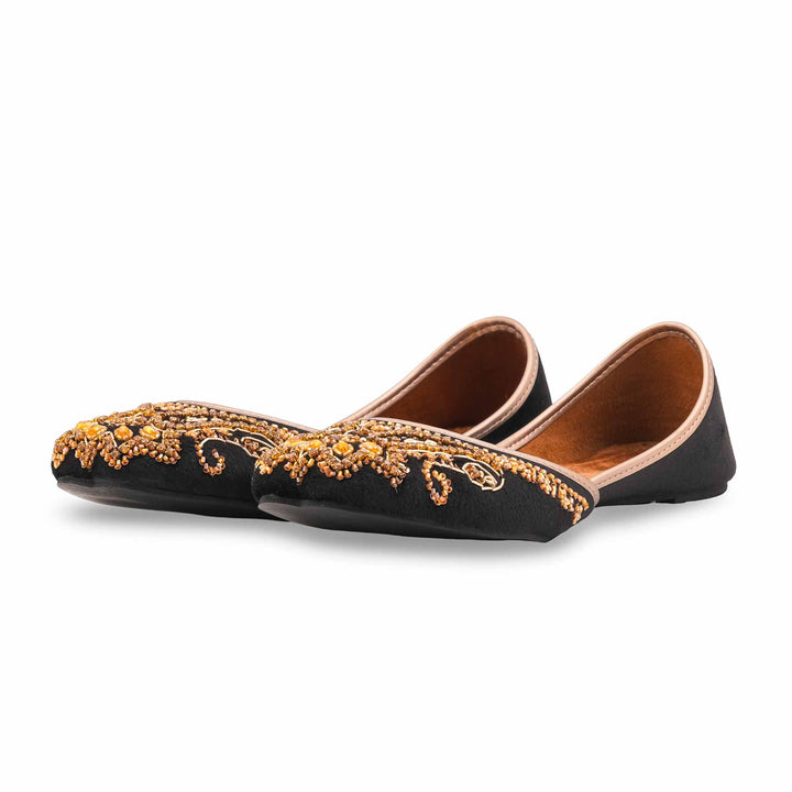 Black Fancy Khussa For Ladies EC8604