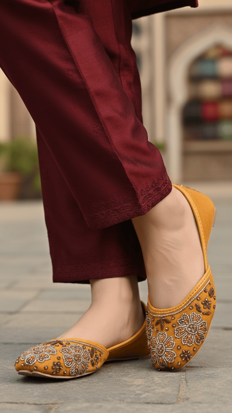 Mustard Fancy Women Khusa EC8607