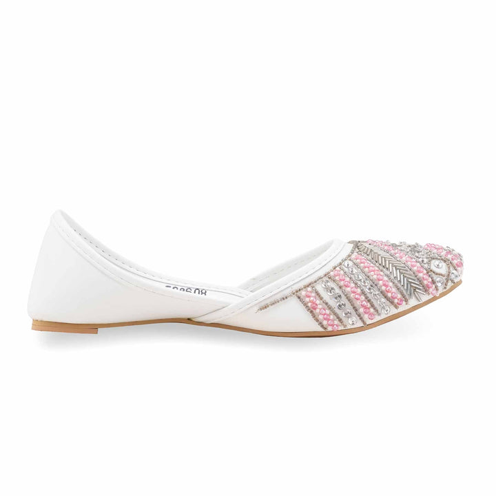 White Ethnic Khusa For Women EC8608