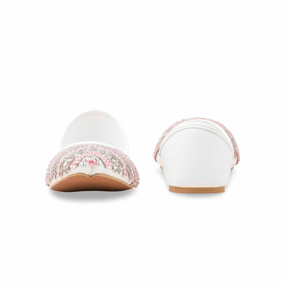 White Ethnic Khusa For Women EC8608