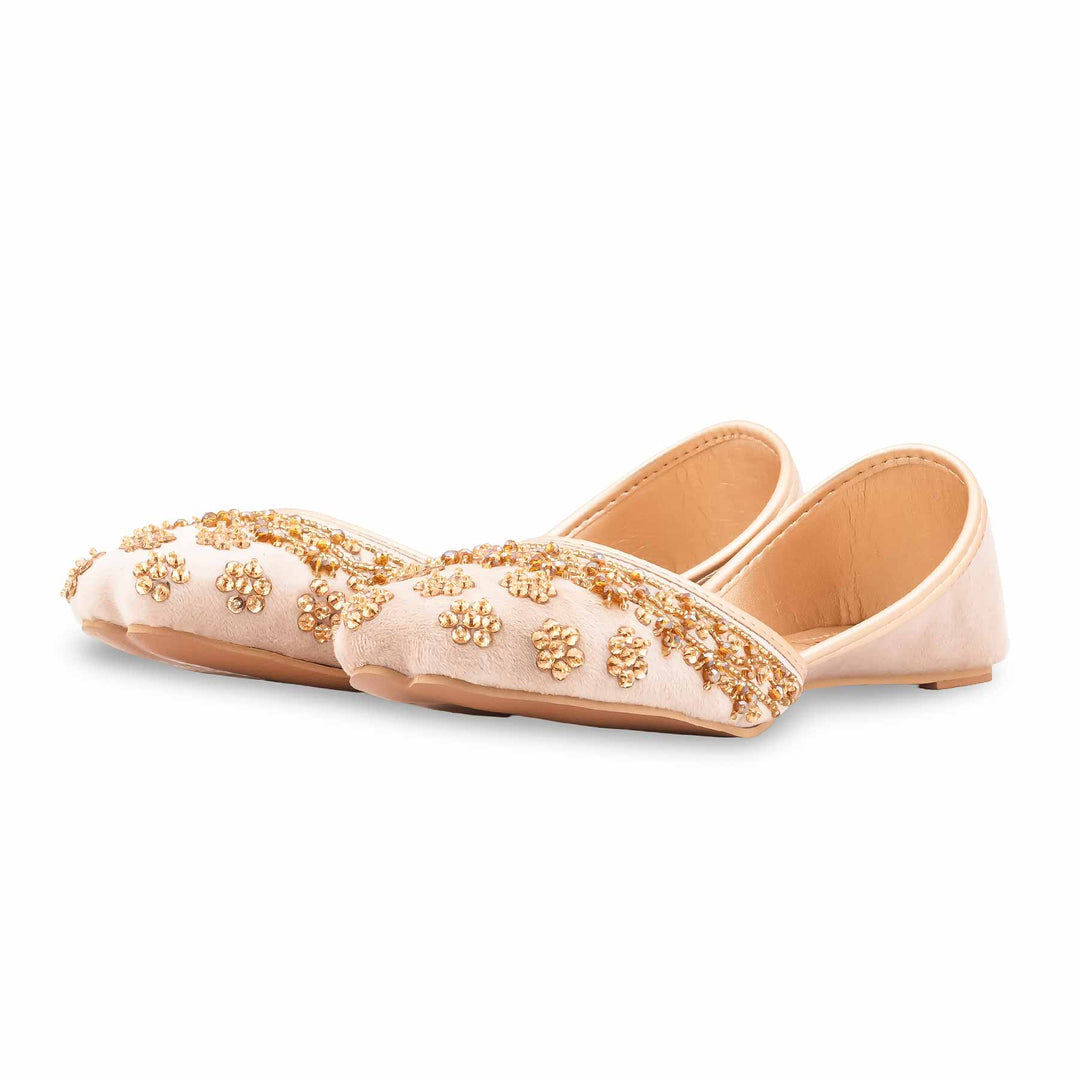 Golden Fancy Khussa For Ladies EC8610