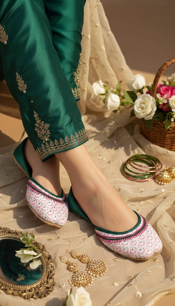 Pink Ethnic Khussa For Women EC8611