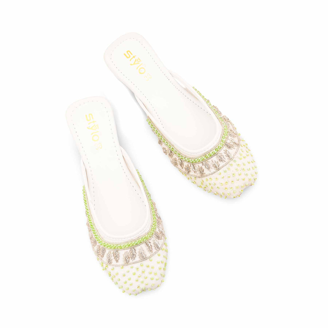 White Fancy Back Open Khussa EC8612