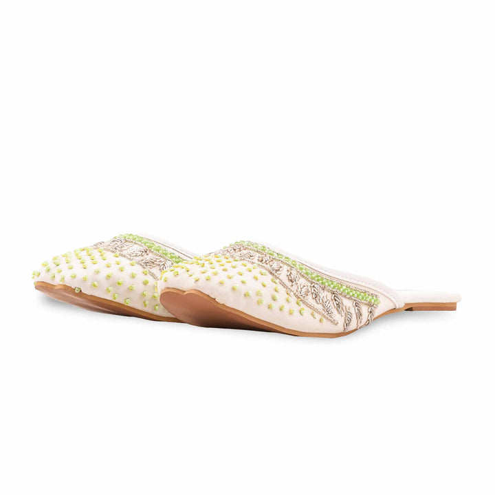 White Fancy Back Open Khussa EC8612