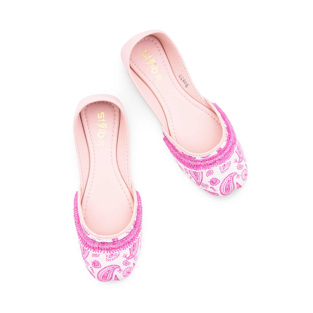 Pink Ethnic Khussa For Ladies EC8615