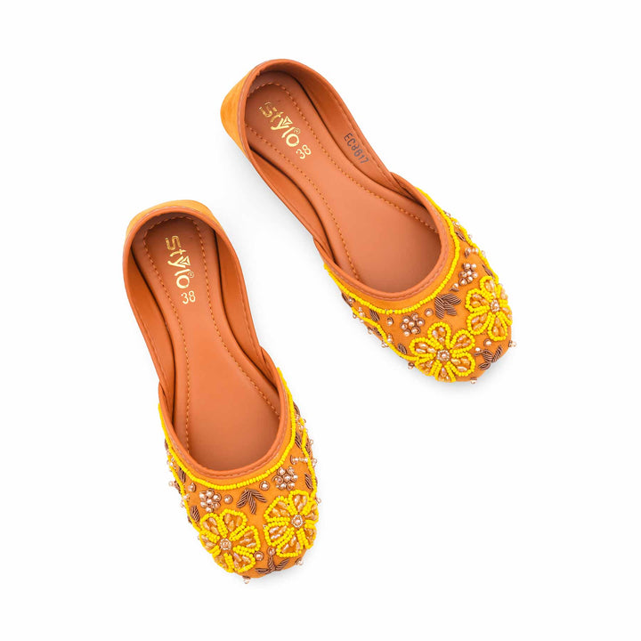 Mustard Fancy Khussa For Ladies EC8617