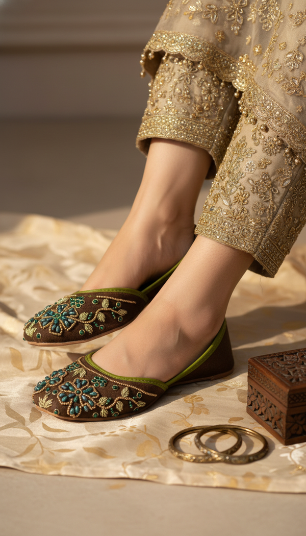 Mehndi Fancy Khussa For Ladies EC8617