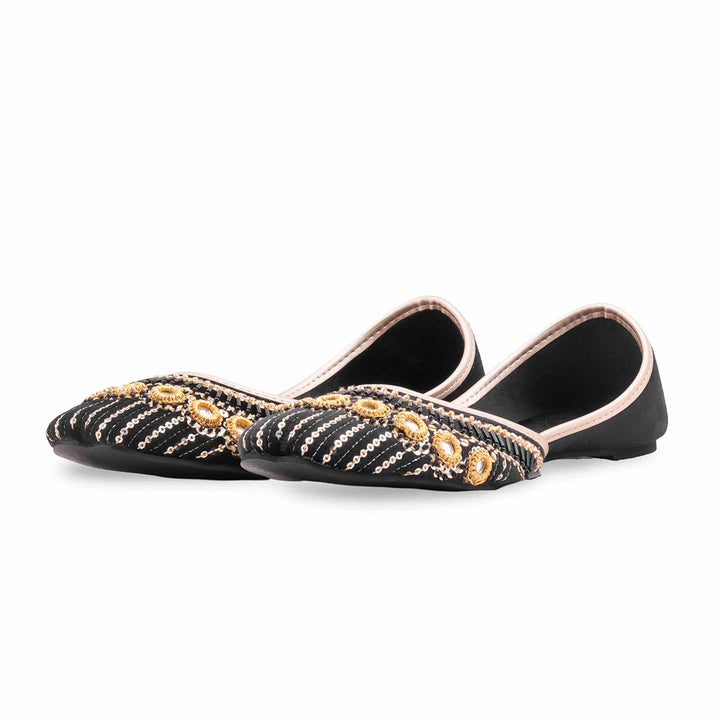 Black Fancy Khussa For Women EC8618