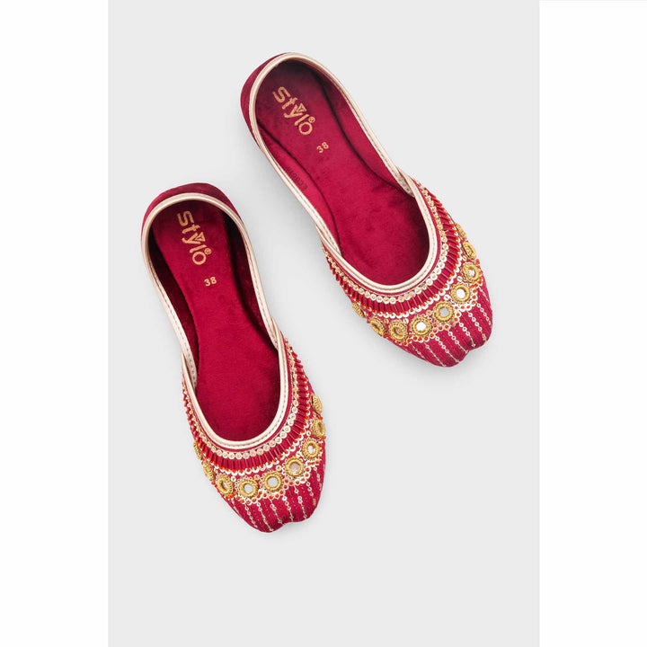 Maroon Khussa For Women EC8618
