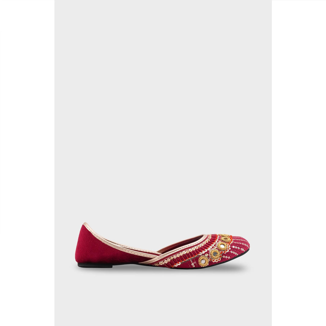 Maroon Khussa For Women EC8618