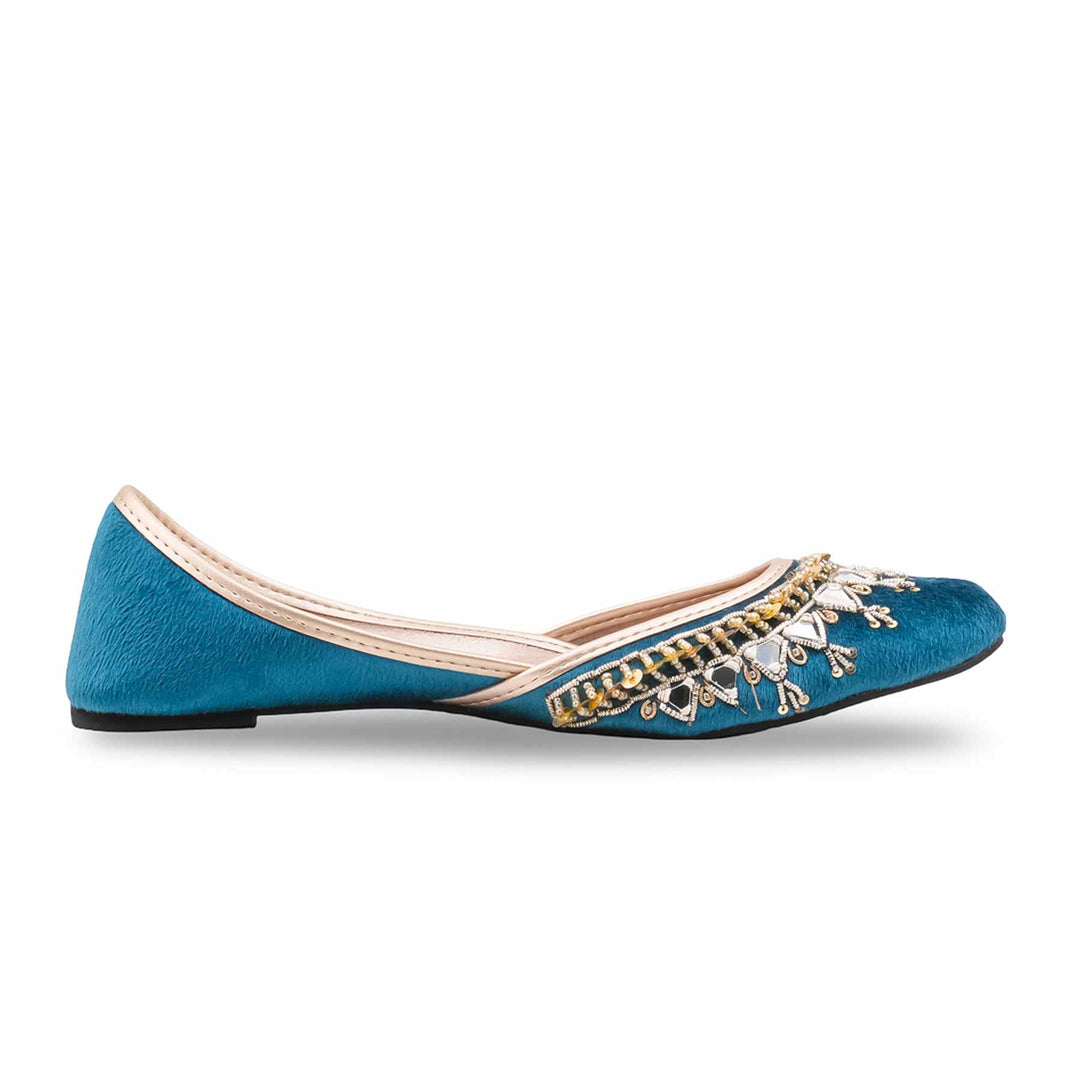 Blue Fancy Khussa For Women EC8619