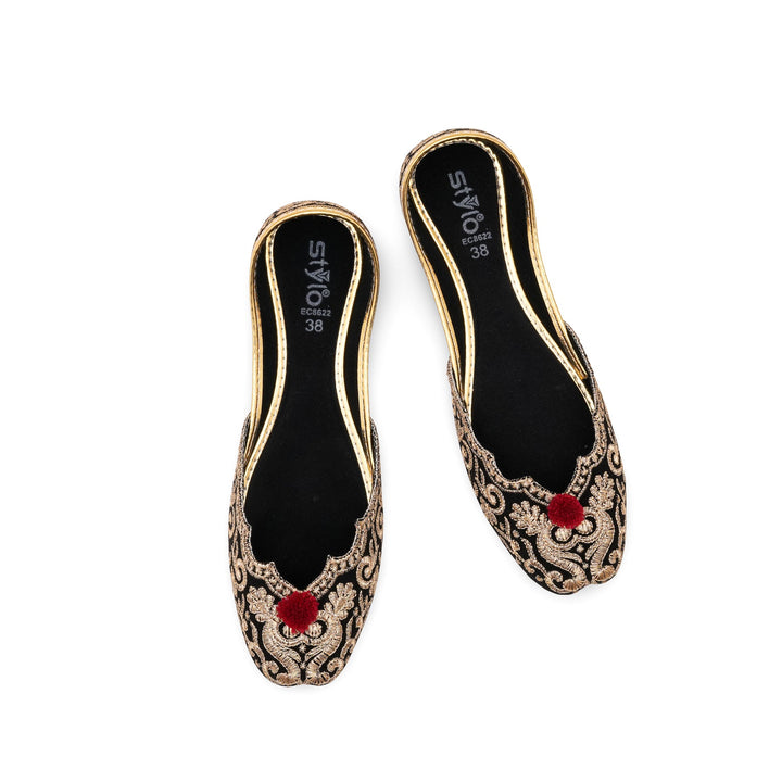 Golden Ethnic Khusa For Ladies EC8622