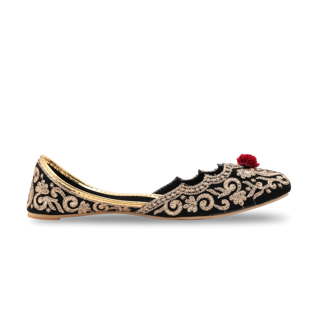 Golden Ethnic Khusa For Ladies EC8622