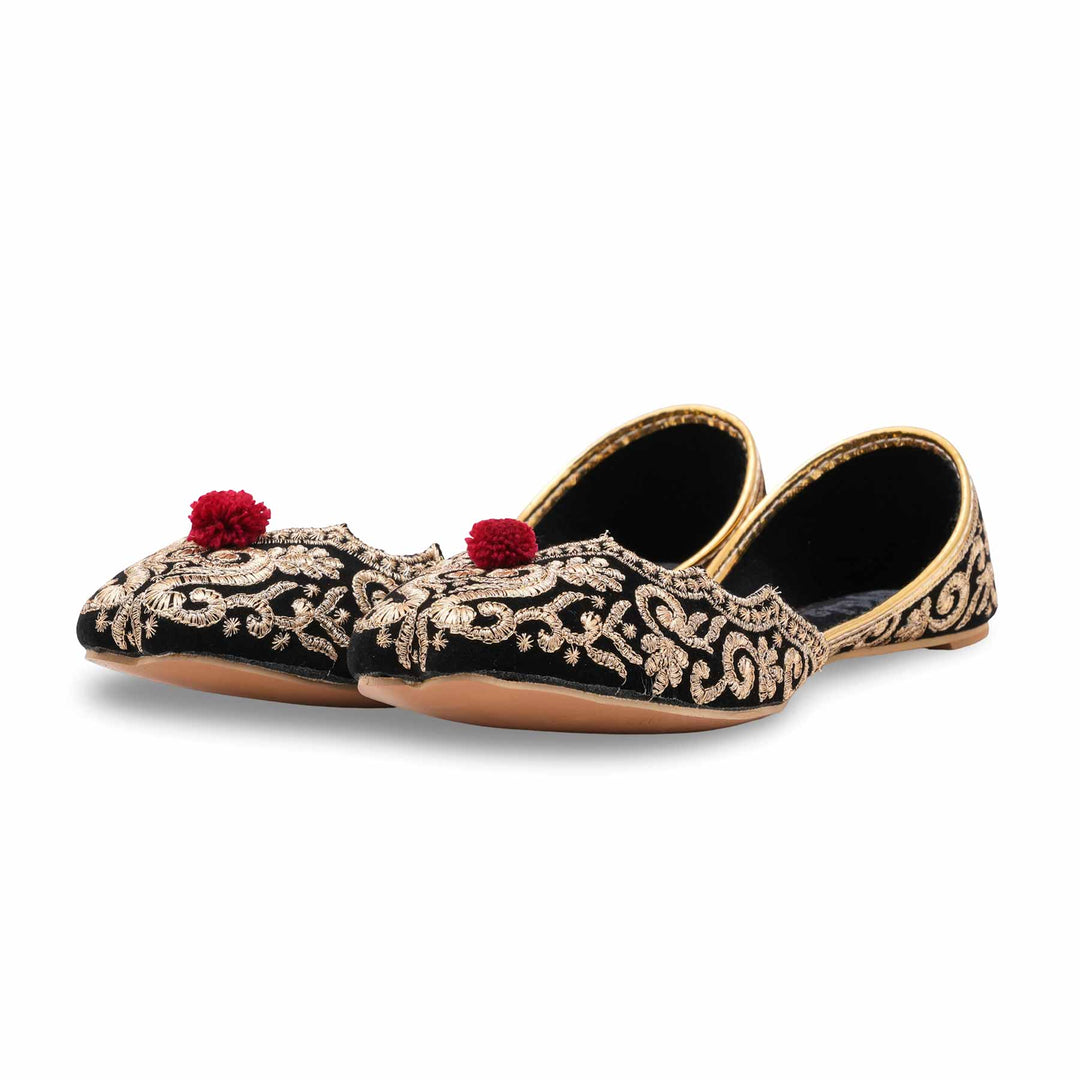 Golden Ethnic Khusa For Ladies EC8622