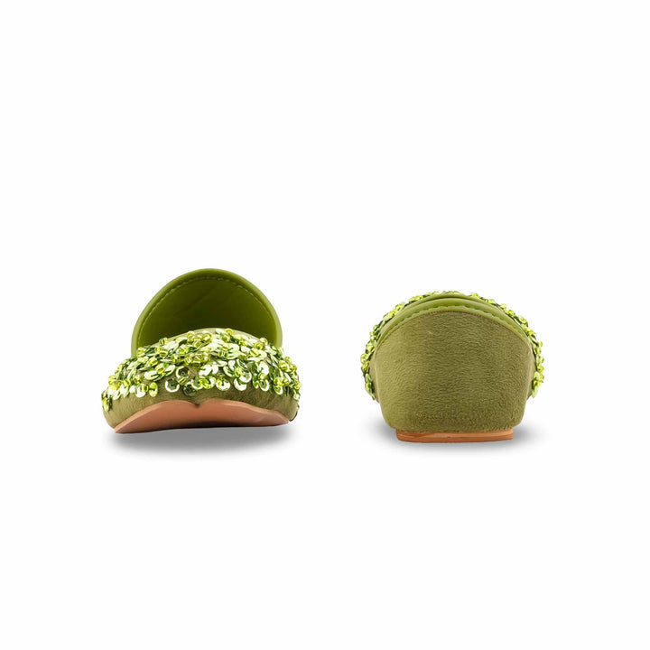 Green Fancy Khussa For Ladies EC8634