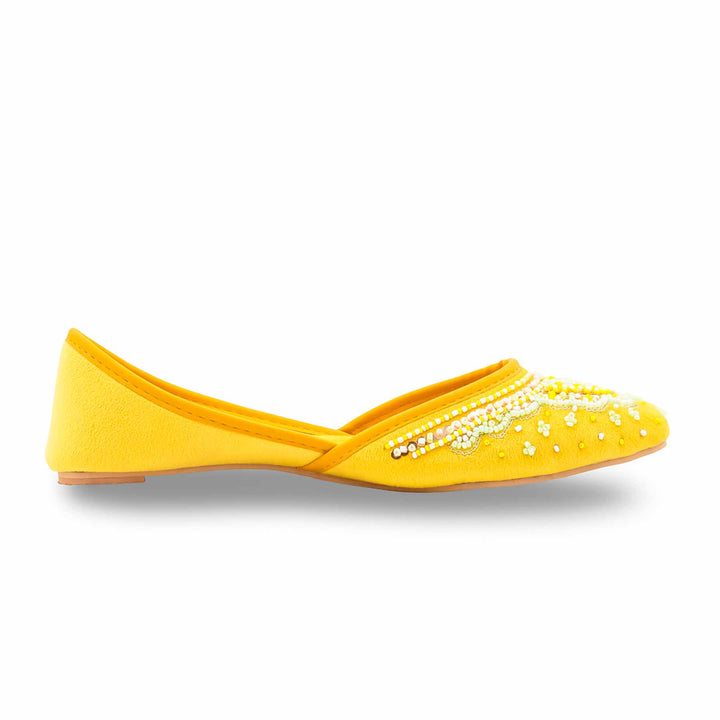 Yellow Fancy Khussa For Women EC8637
