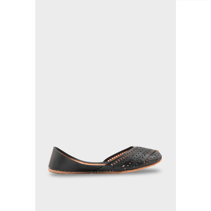 Black Leather Khussa EC8639