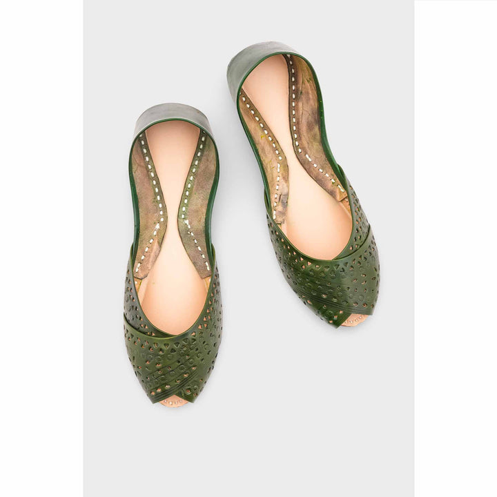 Green Leather Khussa EC8639