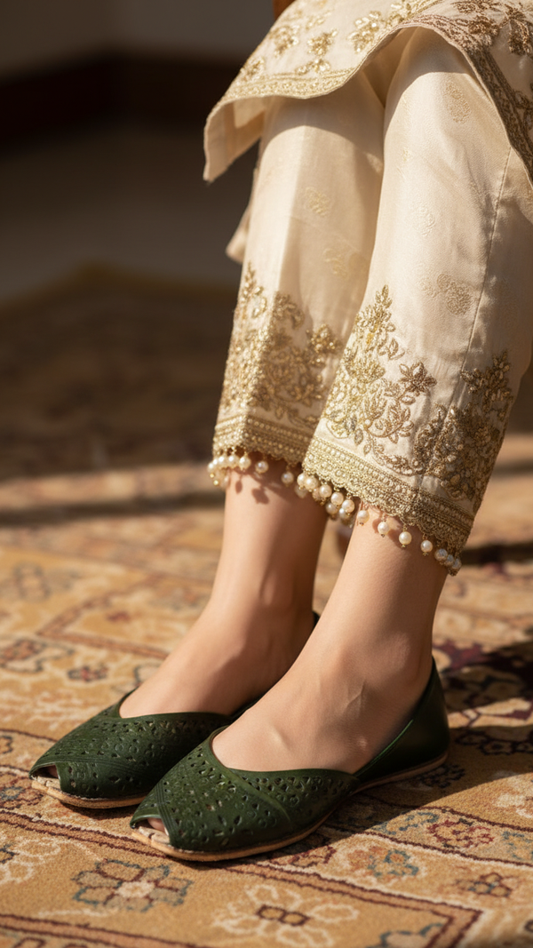 Green Ethnic Khussa EC8639