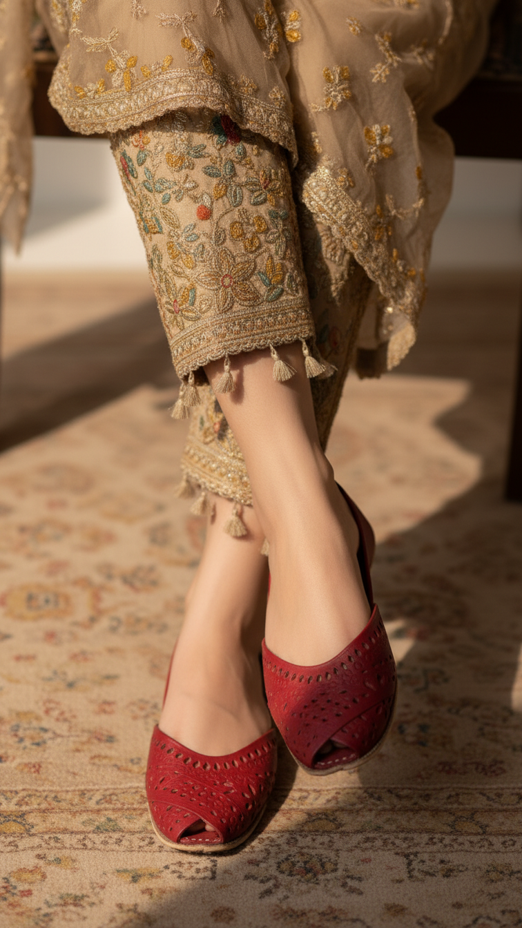 Red Ethnic Khussa EC8639