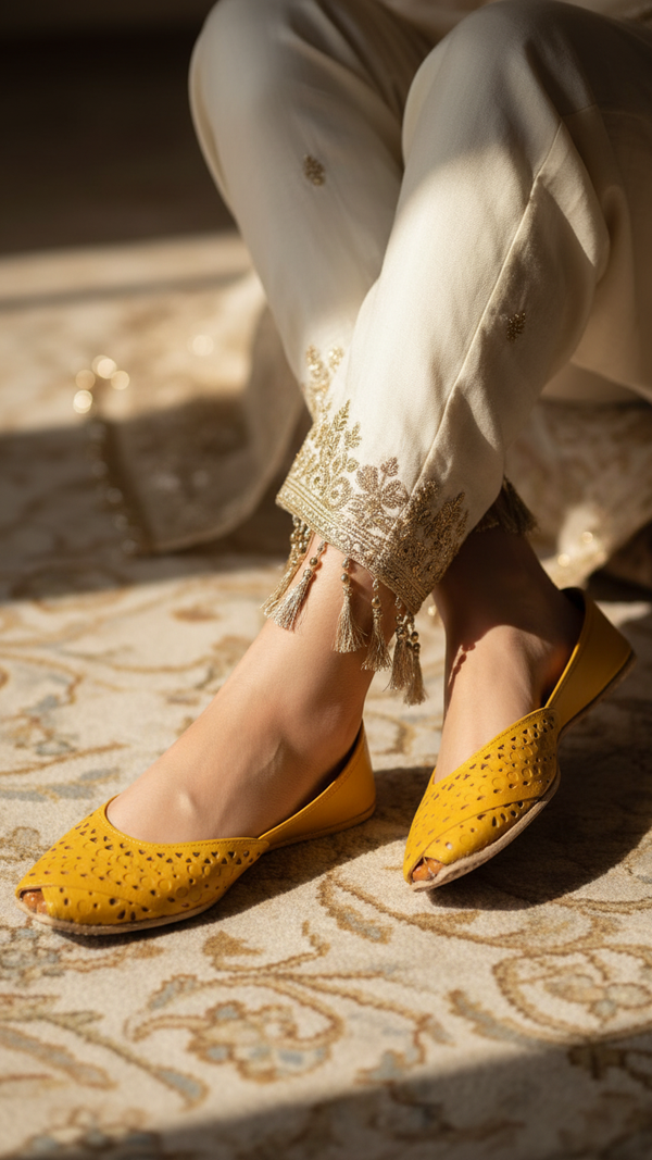 Yellow Ethnic Khussa EC8639