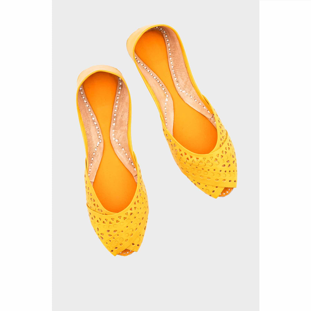 Yellow Leather Khussa EC8639