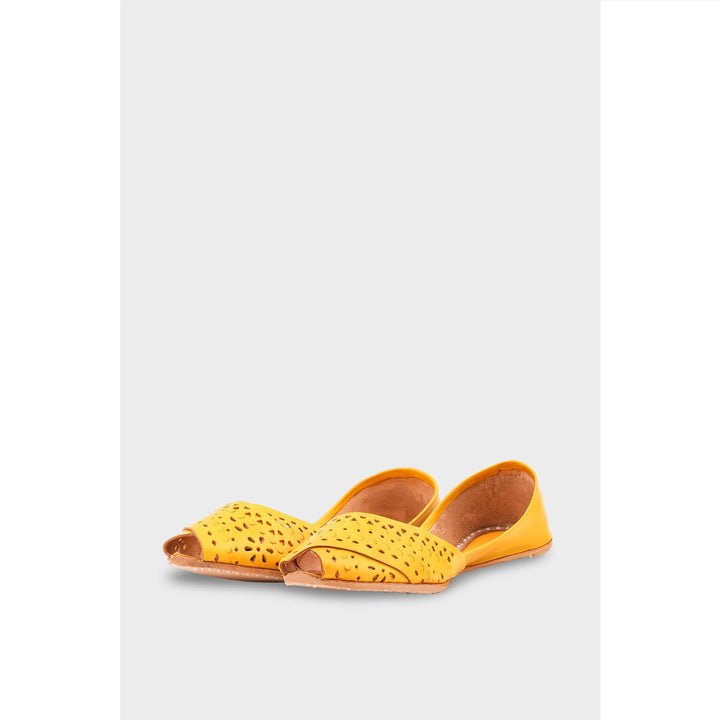 Yellow Leather Khussa EC8639