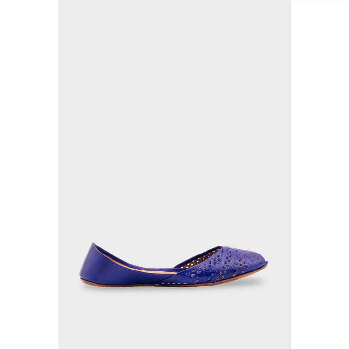 Navy Leather Khussa EC8639