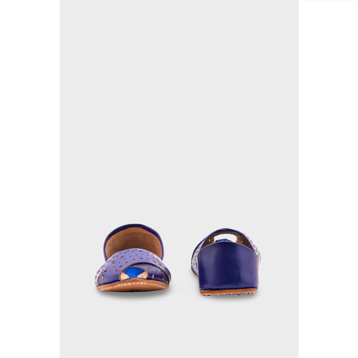 Navy Leather Khussa EC8639