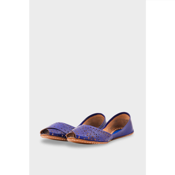 Navy Leather Khussa EC8639