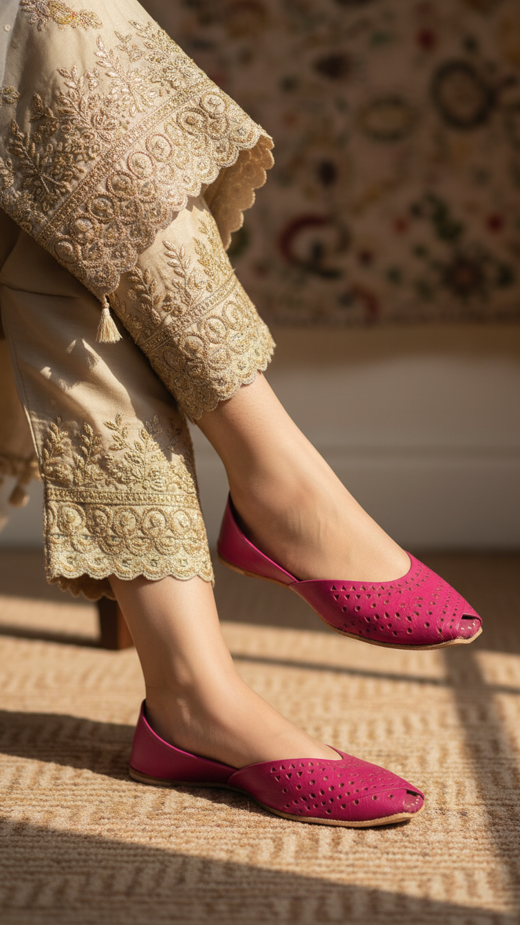 SK Pink Ethnic Khussa EC8639