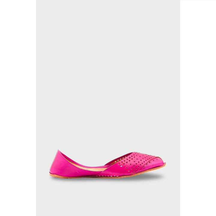 SK Pink Leather Khussa EC8639