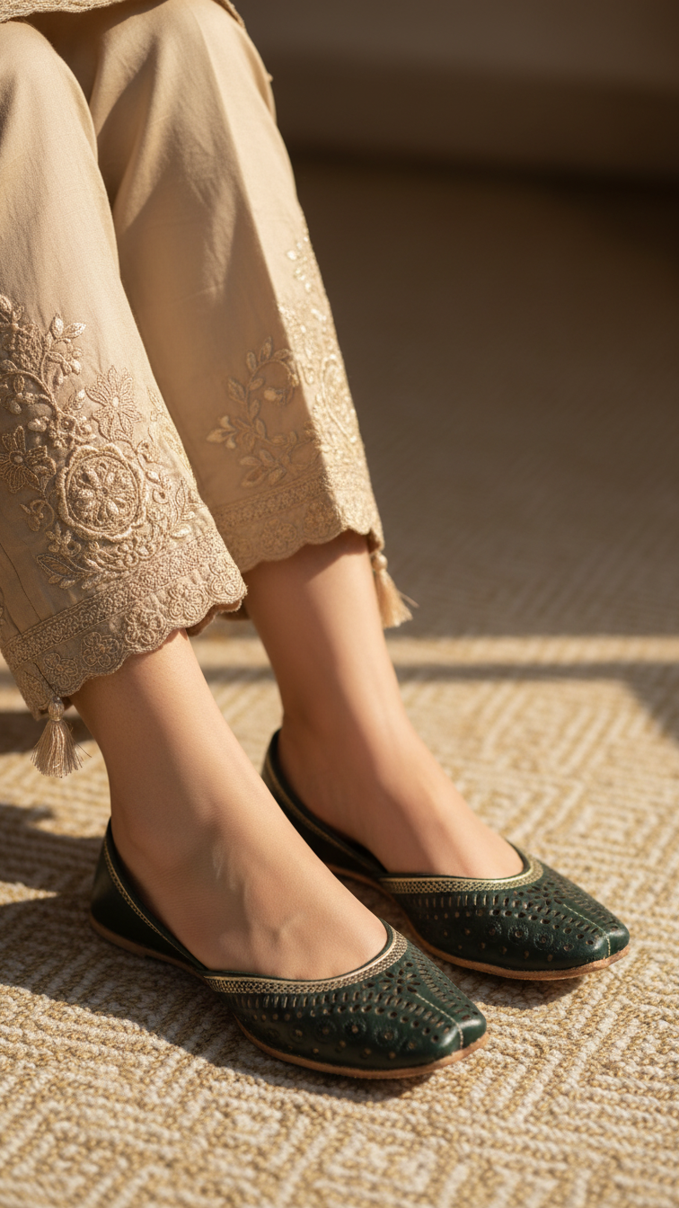 Green Ethnic Khussa EC8640