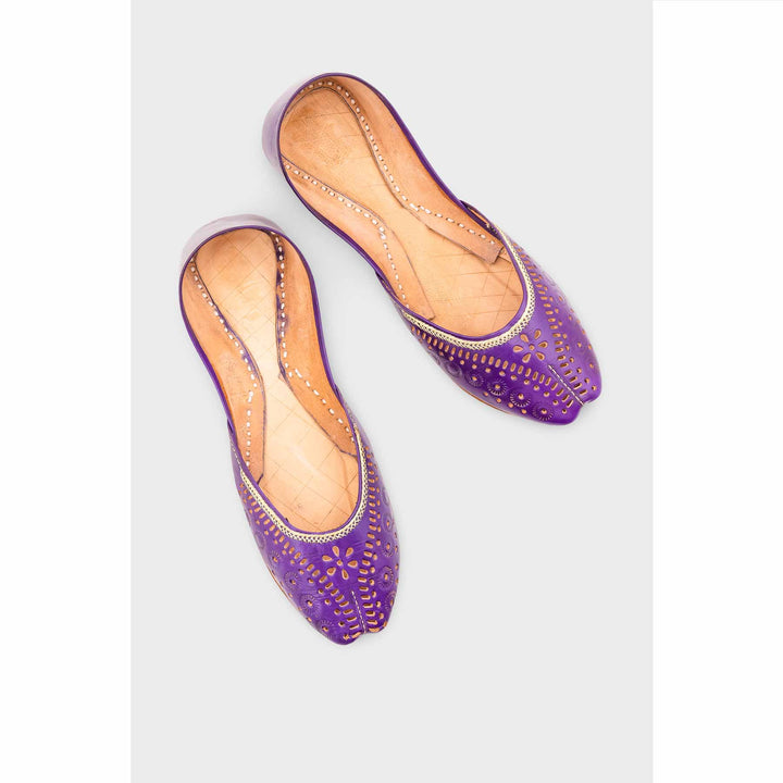 Navy Leather Khussa EC8640