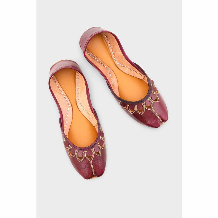 Maroon Leather Khussa EC8641