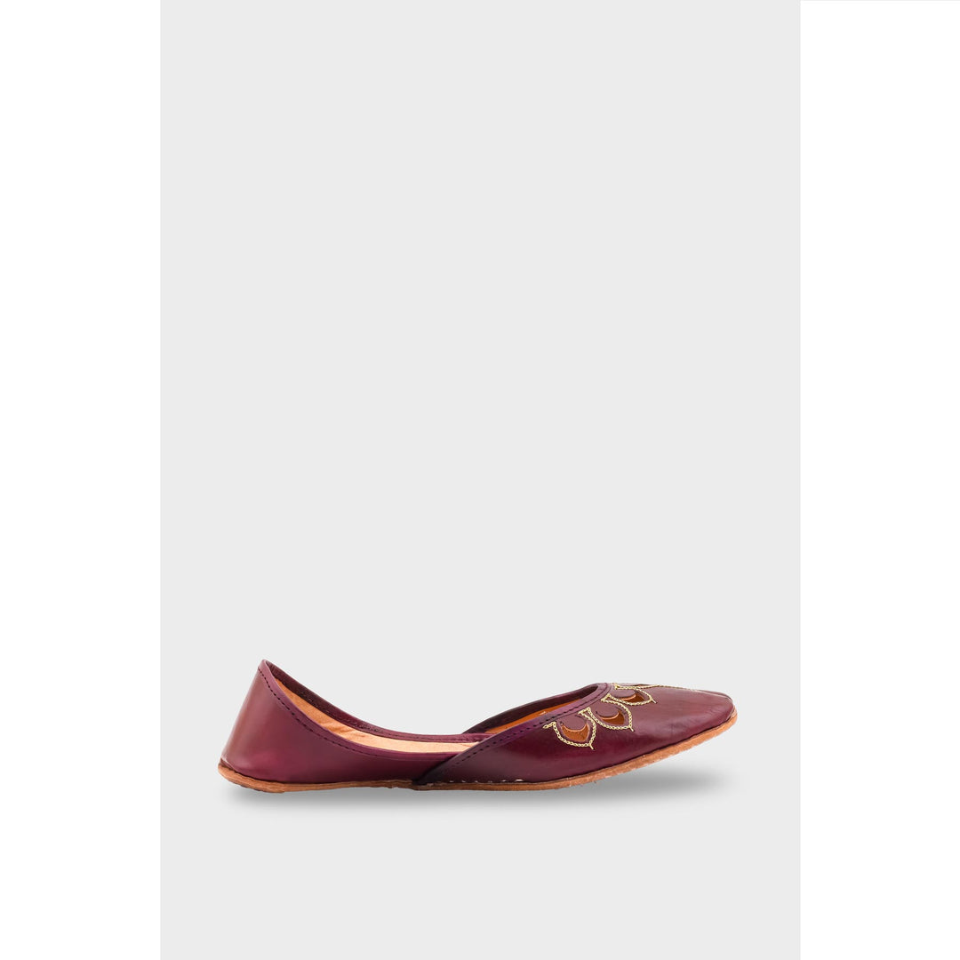 Maroon Leather Khussa EC8641