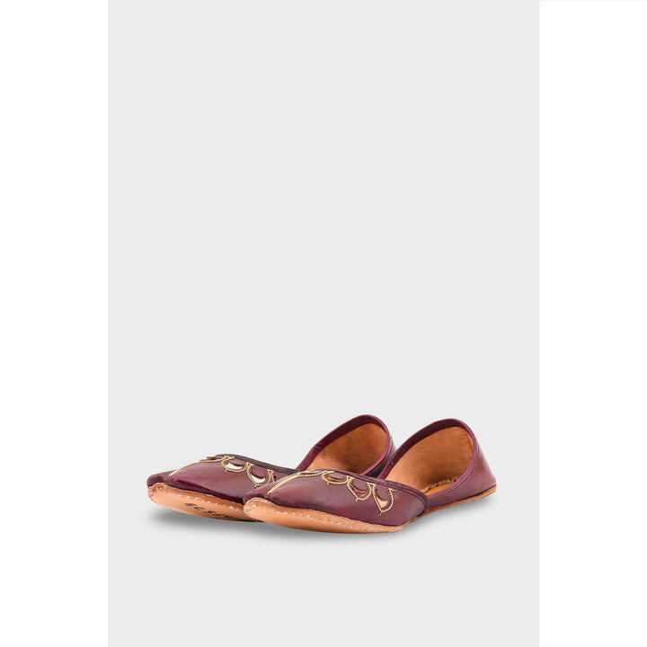 Maroon Leather Khussa EC8641